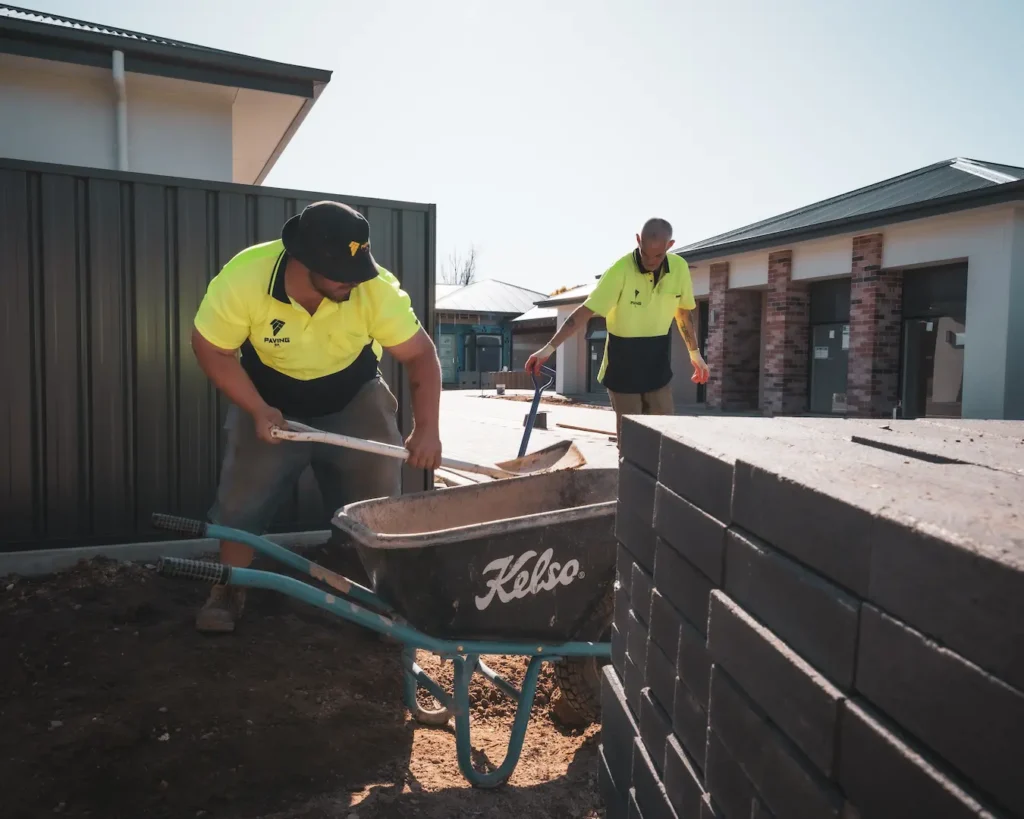 adelaide paving contractors working on a job site